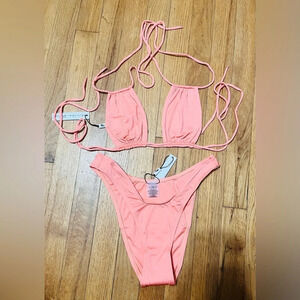 MONICA HANSEN Rectangle Top and Slay Baby Bottoms in Coral